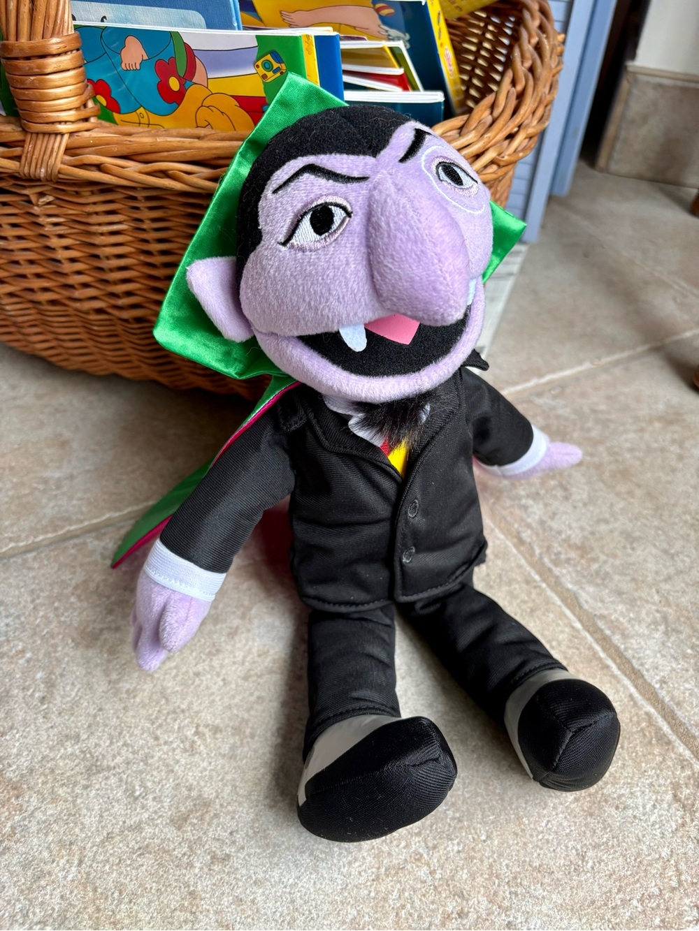 Count Dracula Plush Puppet - Purple & Black Sesame Street Doll
